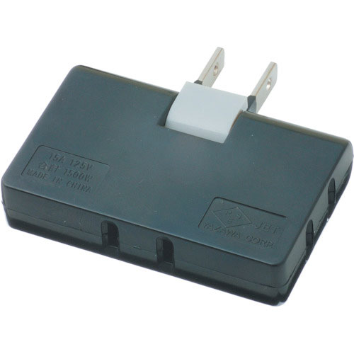 ＹＡＺＡＷＡ　耐トラ付コーナータップ３個口黒＿