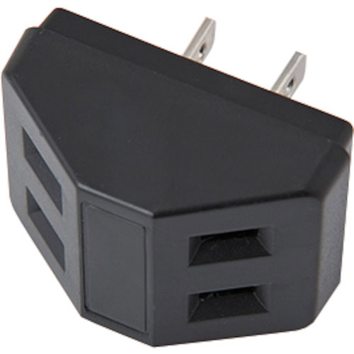 ＹＡＺＡＷＡ　耐トラ付三角タップ２個口黒＿