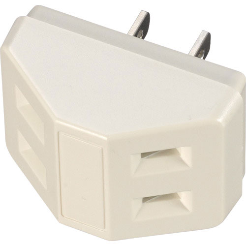 ＹＡＺＡＷＡ　耐トラ付三角タップ２コ口白＿