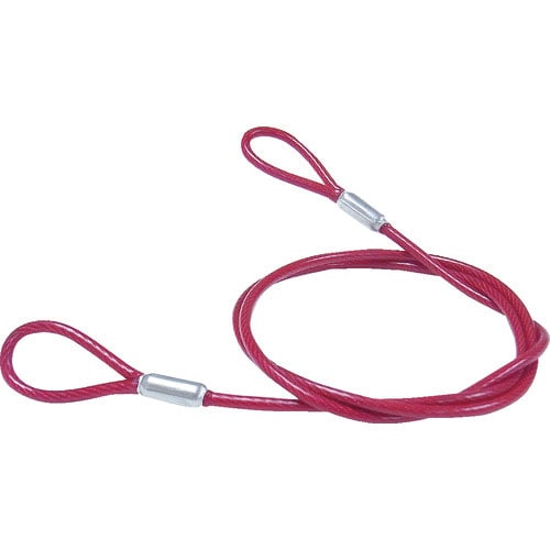 ニッサチェイン　鉄製カットワイヤー　アルミカシメ　赤ＰＶＣコーティング　３（４．３）Ｘ１０４０ｍｍ＿