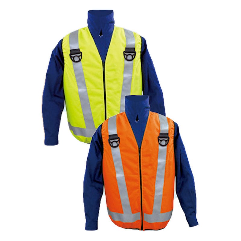 ブレイン　高視認性空調ベスト服　服のみ　オレンジ　５Ｌ　ＭＥＳＨ－ＢＲ－０１６－１