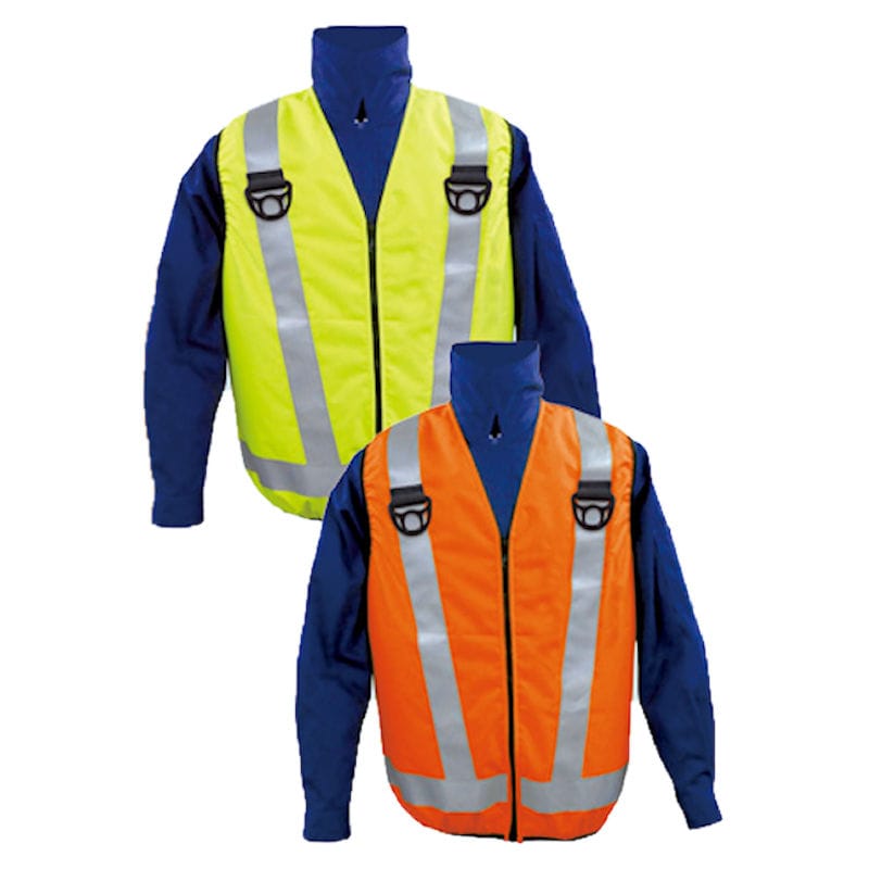 ブレイン　車用高視認性空調ベスト服　服のみ　イエロー　４Ｌ　ＭＥＳＨ－ＢＲ－０１７－１