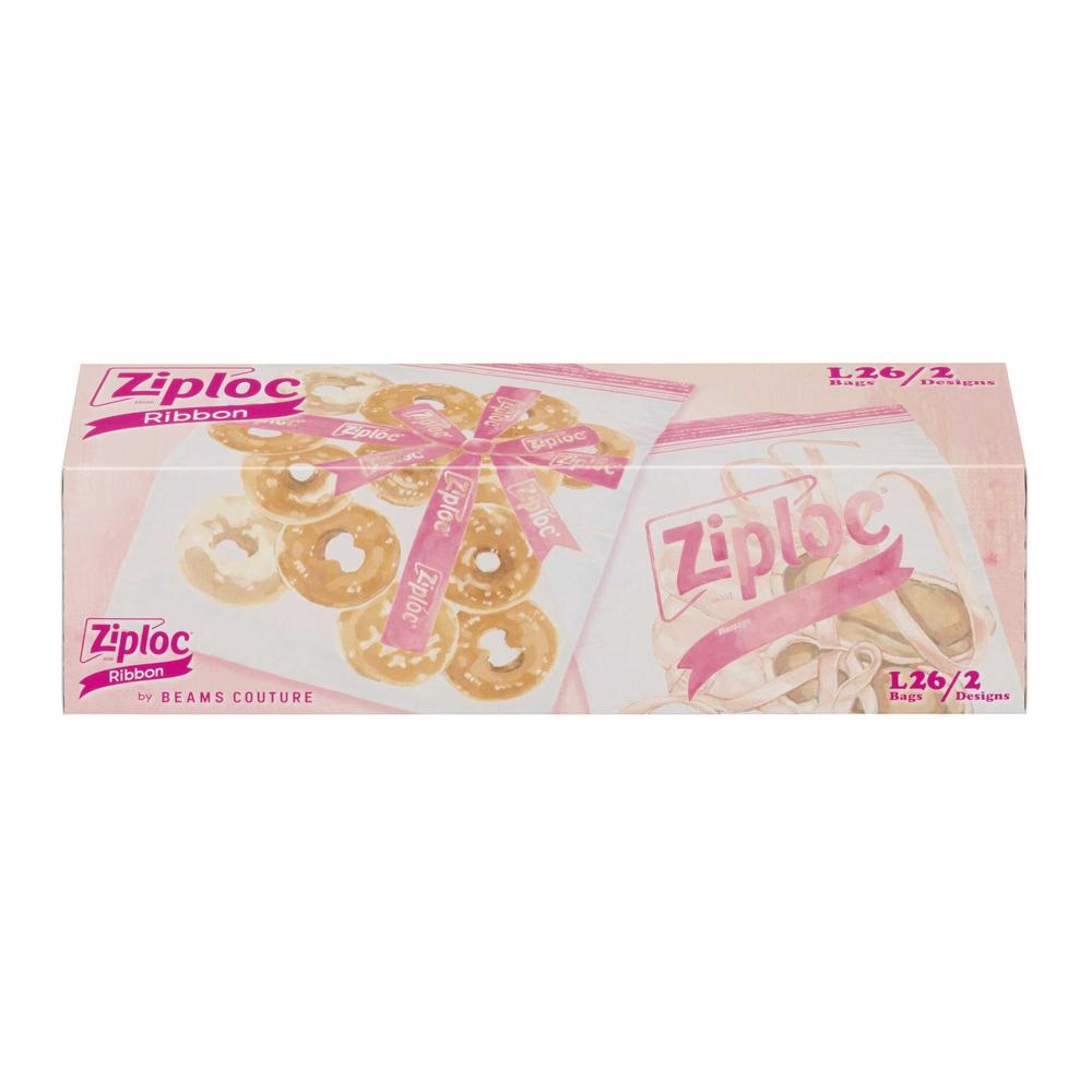 旭化成　ジップロック　デザインバッグ　リボン　Ｌ　２６枚