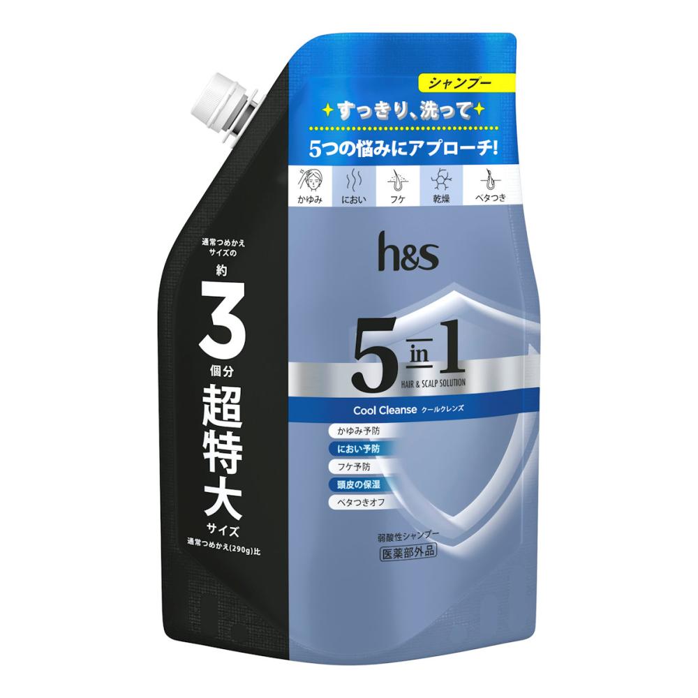 Ｐ＆Ｇ　ｈ＆ｓ　５ｉｎ１　クールクレンズシャンプー　詰め替え用　超特大　８５０ｇ