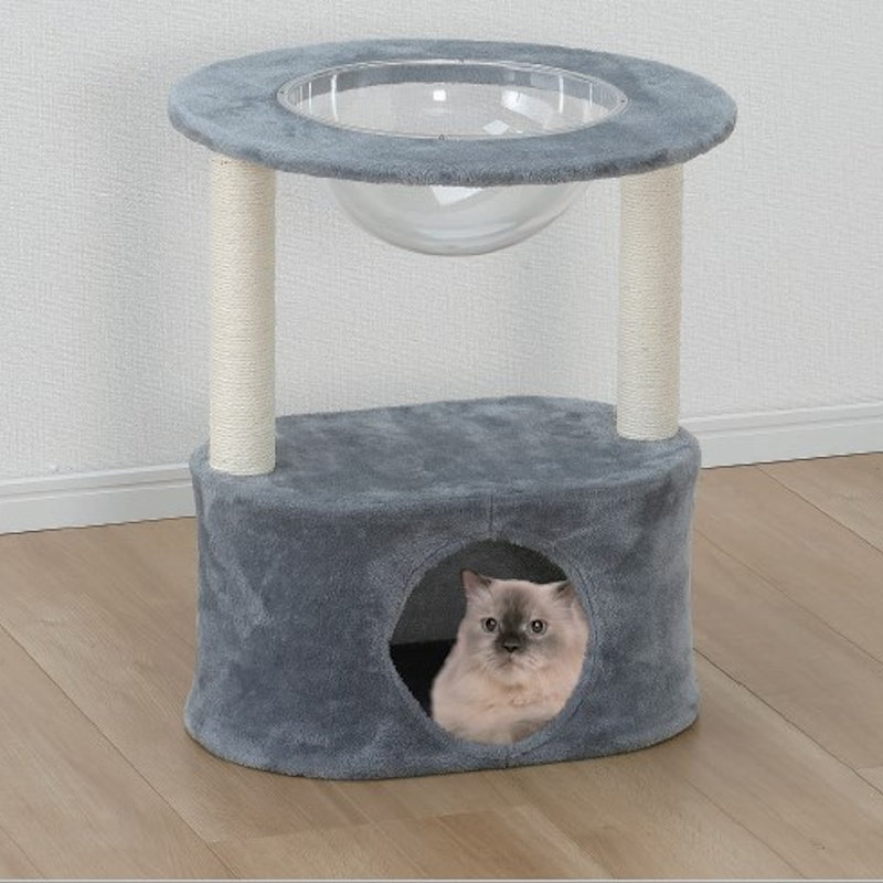 Ｐｅｔａｍｉ　キャットコンド　２段　ドーム＆クリアボウル