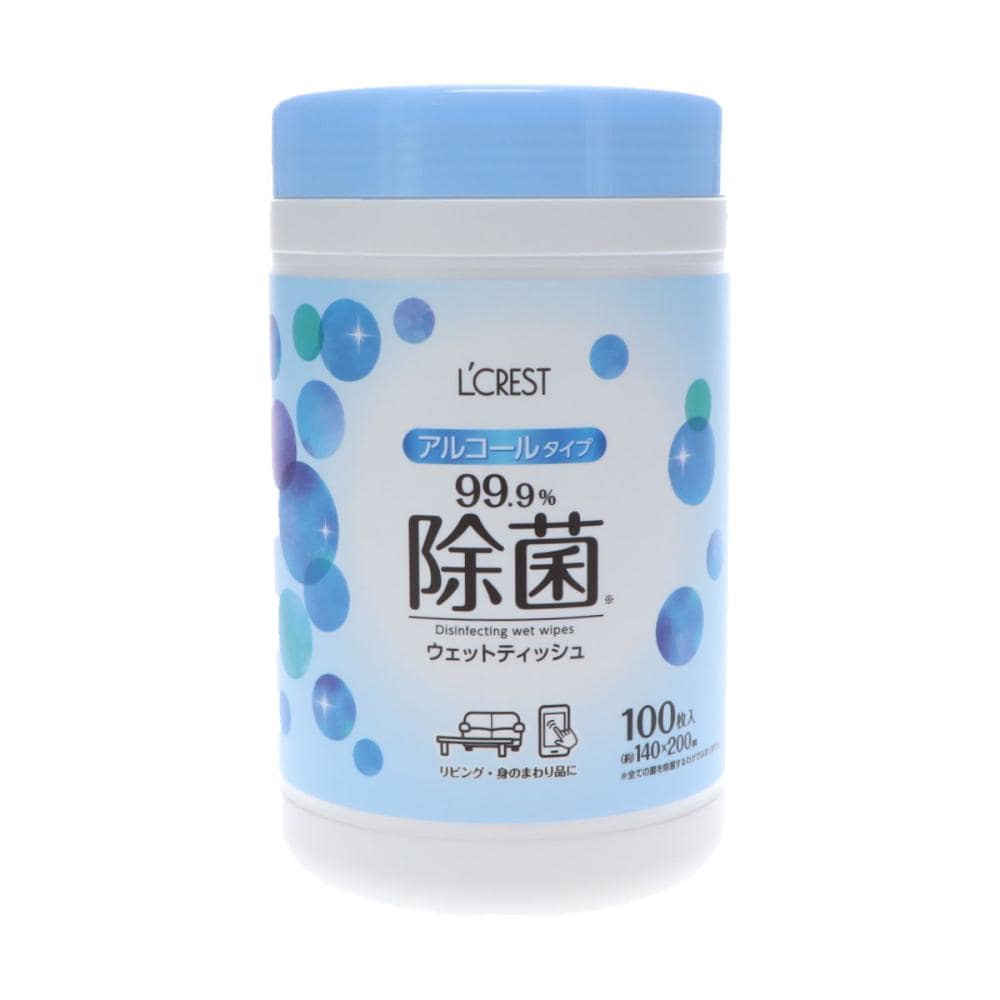 Ｌ’ＣＲＥＳＴ（ルクレスト）　アルコールウェットティッシュ　本体　１００枚入り
