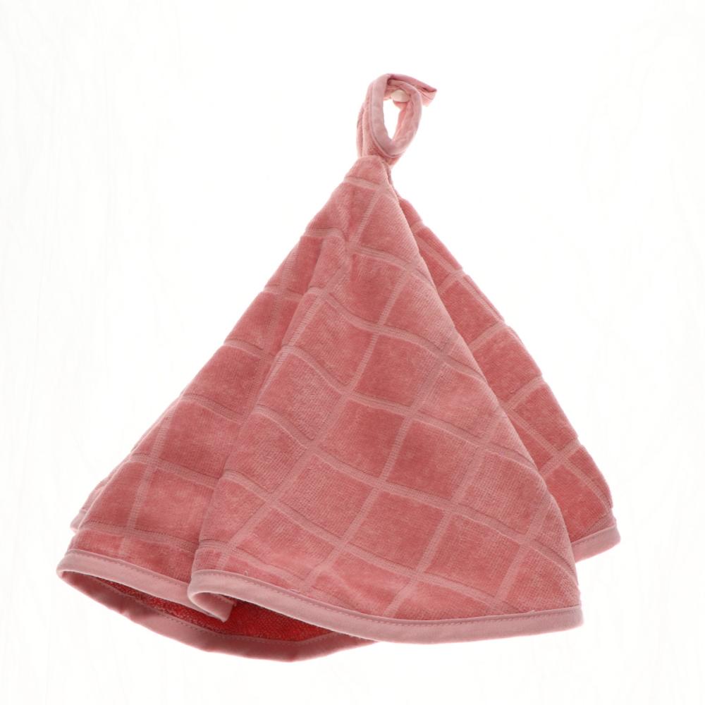 アテーナライフ　ボタンループ付きハンドタオル　ピンク