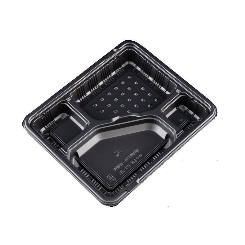 リスパック　バイオデリカ　やすらぎ　弁当容器　黒　５０枚入り　８０－２Ｂ