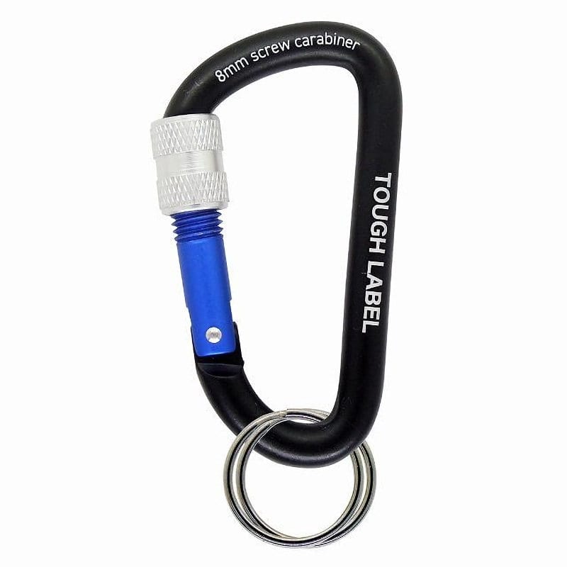 中林製作所　タフレーベル　８ｍｍロック式カラビナ　ブラック　ＭＣ－３４４