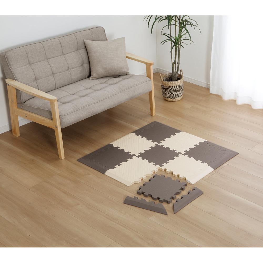 アテーナライフ　厚手だけどつまづきにくい　斜めふち付きジョイントマット　９枚入り