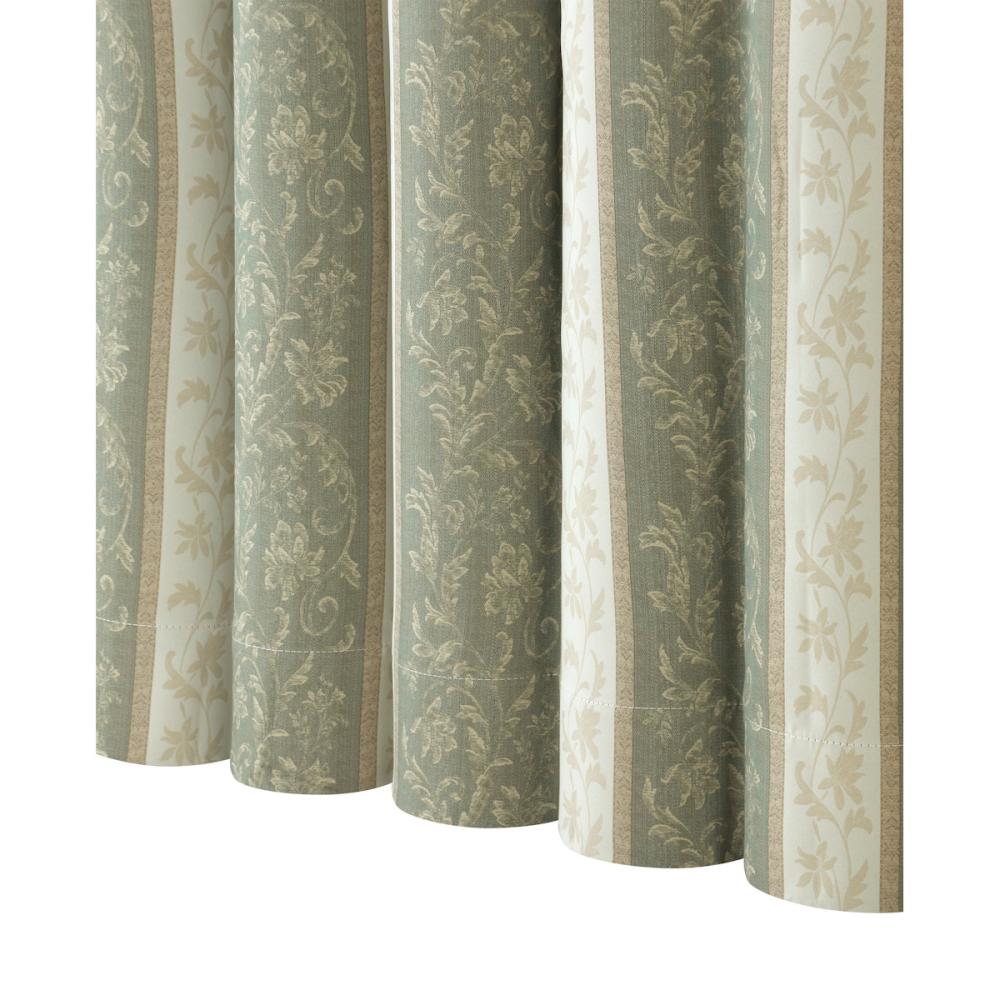 ドレープカーテン　エジンバラ　１級遮光　グリーン　１００×２００ｃｍ　２枚組