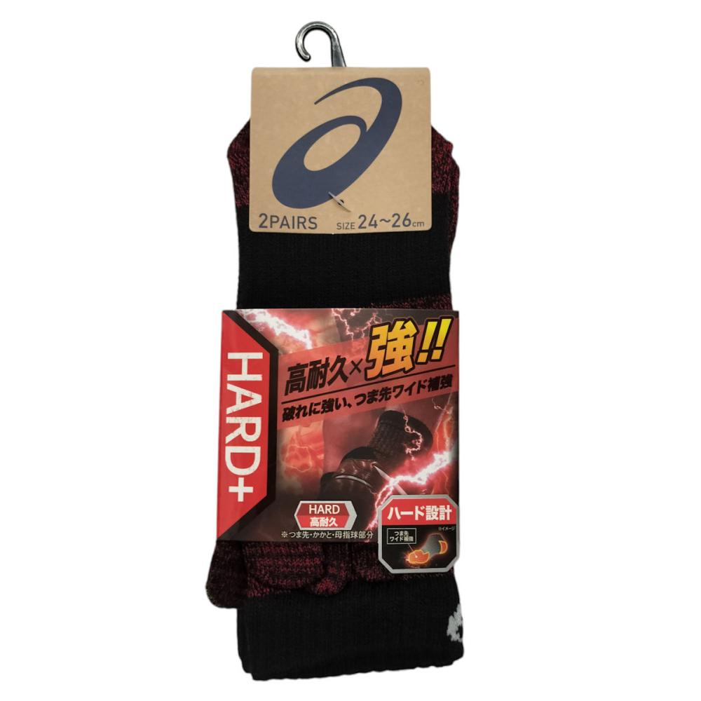 アシックス　紳士　ワークソックス　切替５本指クルー　Ｍ　２４ー２６ｃｍ　２足入り