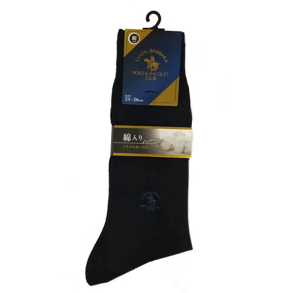 紳士　ビジネスソックス　刺繍クルー　ネイビー　Ｍ　２４ー２５ｃｍ　１足入り