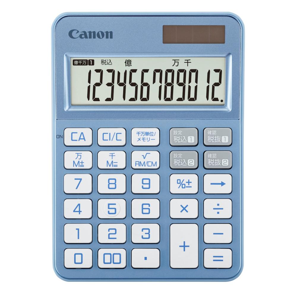 キヤノンカラフル　電卓　ブルーグレイ　ＫＳ－１２６ＷＵＶーＢＧ
