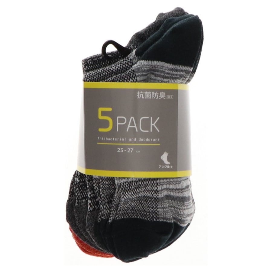 Ｋ＋ＷＯＲＫＳ　抗菌防臭カジュアルソックス　アンクル丈　アソート　５足組