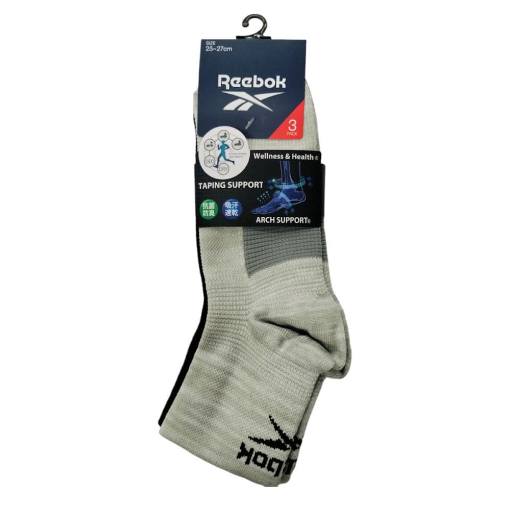 リーボック　紳士ショートソックス　Ａ柄　３足組