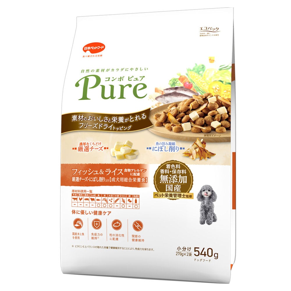 日本ペットフード　コンボ　ピュア　ドッグ　フィッシュ＆ライス　５４０ｇ