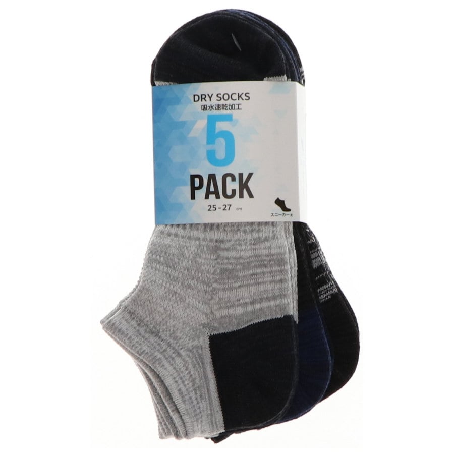 Ｋ＋ＷＯＲＫＳ　ＤＲＹカジュアルソックス　スニーカー丈　アソート　５足組