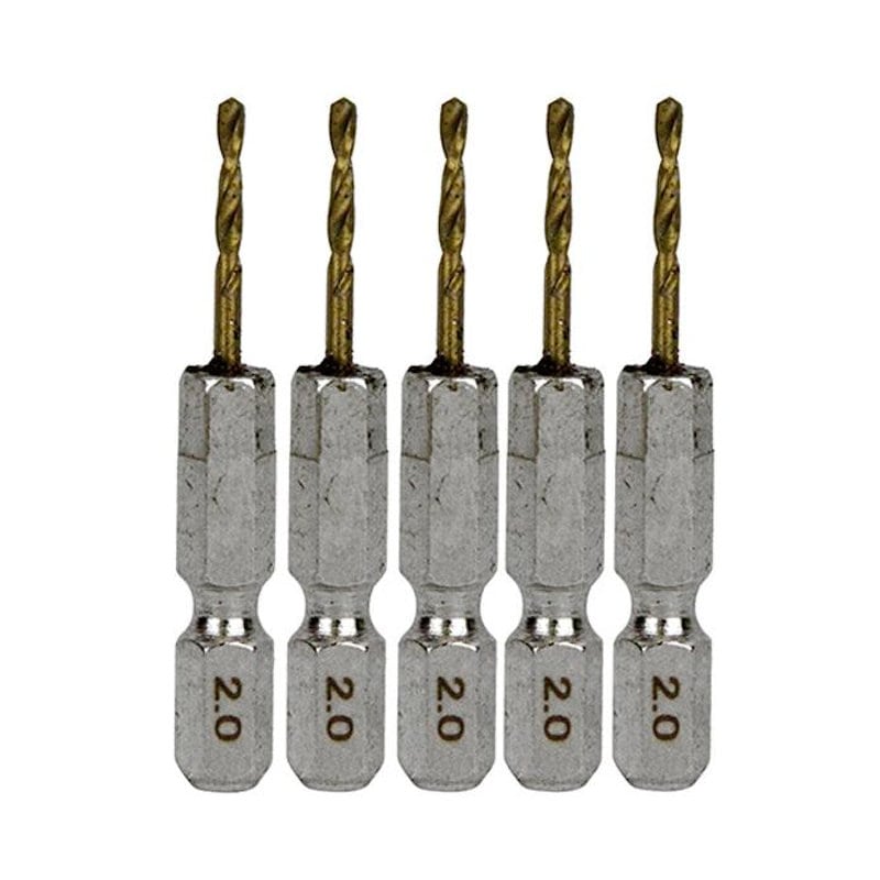 藤原産業　ＳＫ１１　六角軸Ｔｉｎ鉄ドリル　極短　２．０ｍｍ　５本組