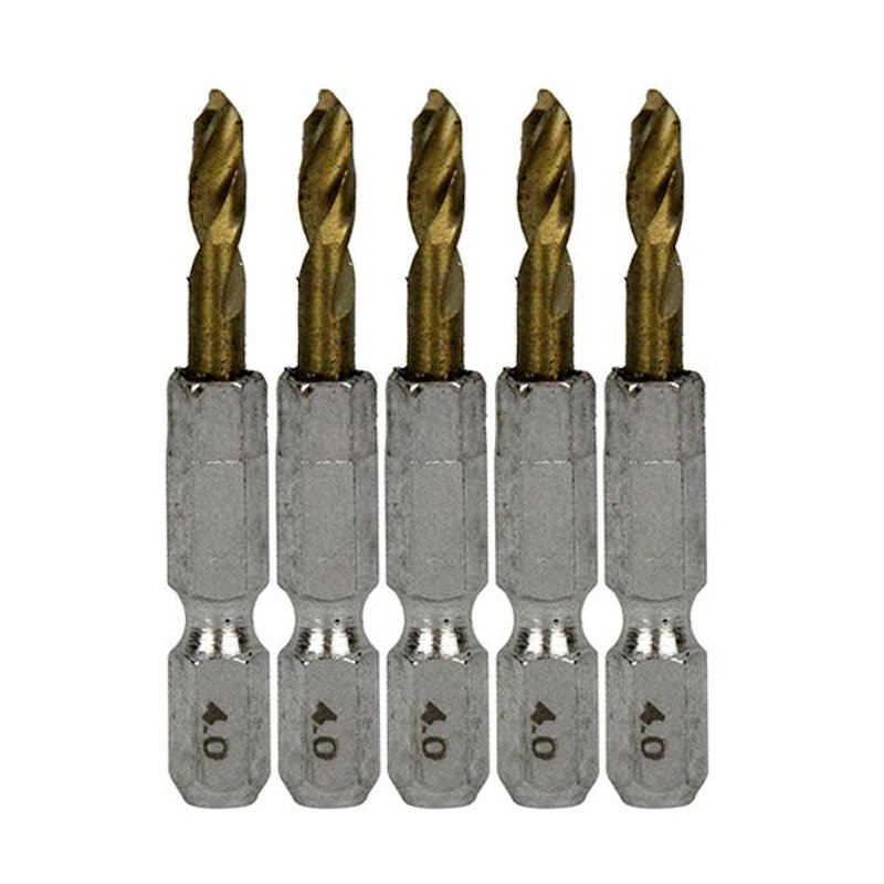 藤原産業　ＳＫ１１　六角軸Ｔｉｎ鉄ドリル　極短　４．０ｍｍ　５本組