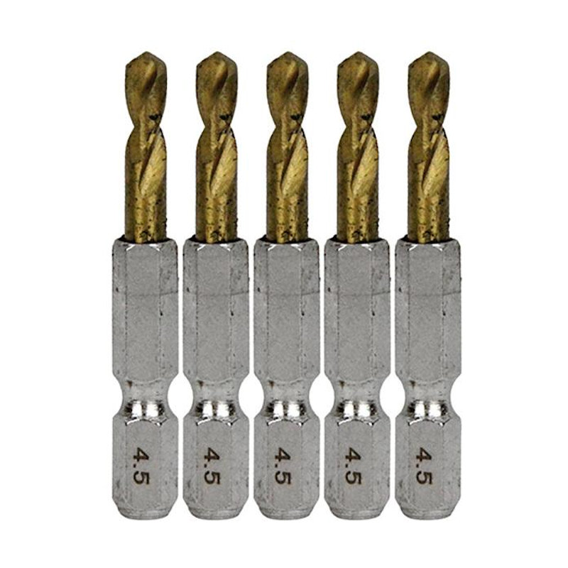 藤原産業　ＳＫ１１　六角軸Ｔｉｎ鉄ドリル　極短　４．５ｍｍ　５本組