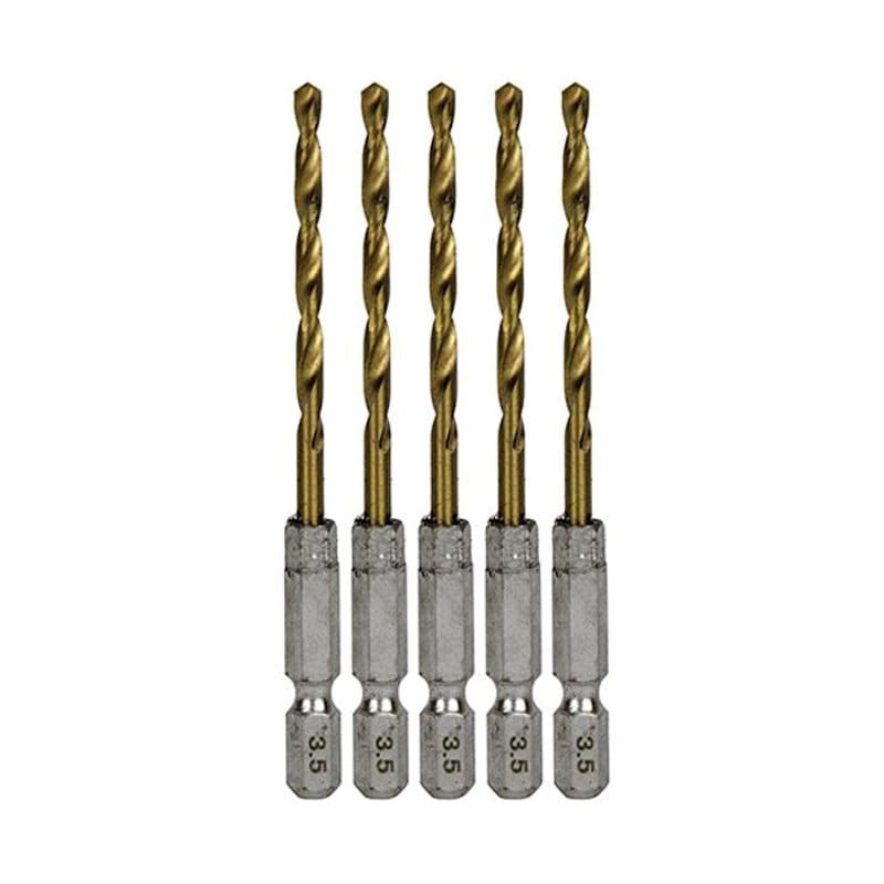 藤原産業　ＳＫ１１　六角軸Ｔｉｎ鉄ドリル　普通　３．５ｍｍ　５本組