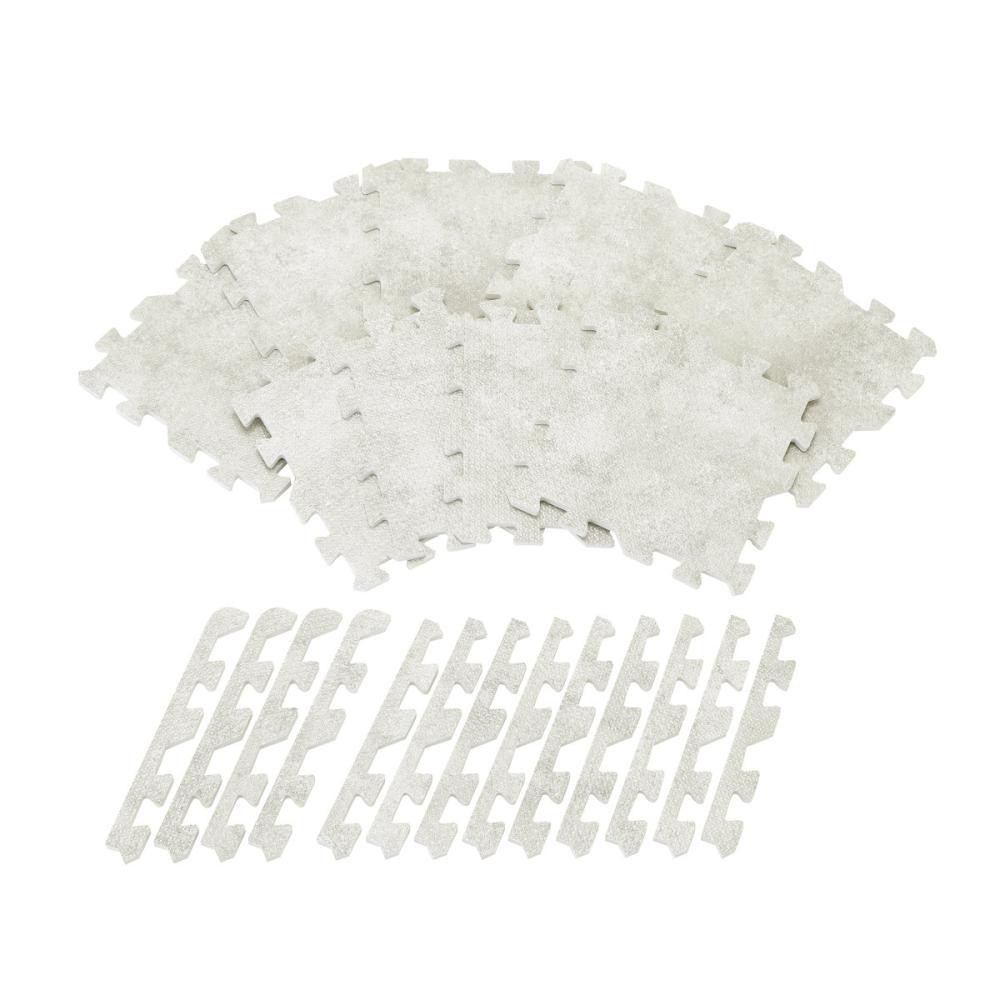 アテーナライフ　両面すべり止めジョイントマット　大理石調　９枚入り　ふち付