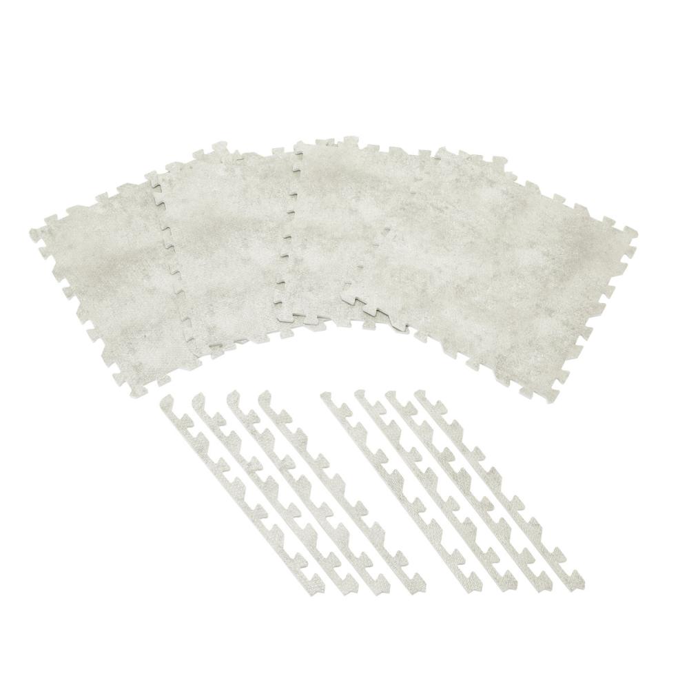 アテーナライフ　両面すべり止めジョイントマット　大判　大理石調　４枚入り　ふち付