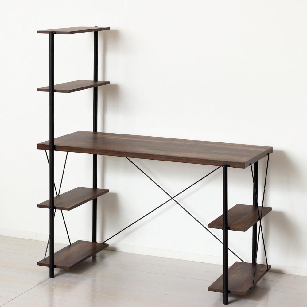 クロシオ　らくらく簡単組立ラックデスク　ダークブラウン　２５５０８