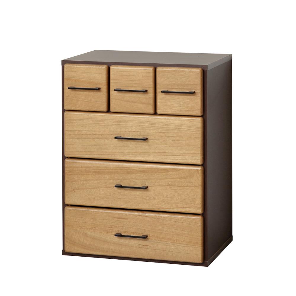 クロシオ　天然木自在チェスト　ライトブラウン