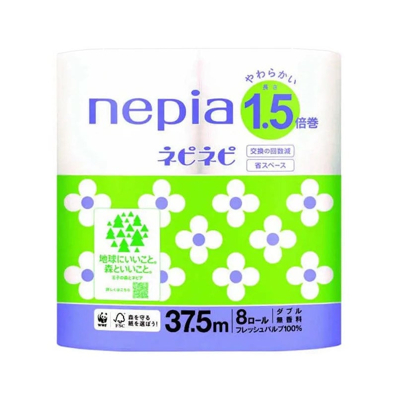 ネピア　ネピネピトイレットロール　ダブル　１．５倍巻　３７．５ｍ×８ロール