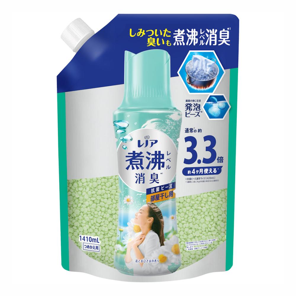 Ｐ＆Ｇ　レノア　超消臭　煮沸レベル消臭　抗菌ビーズ　部屋干し　花とおひさまの香り　詰め替え用　超特大　１４１０ｍＬ