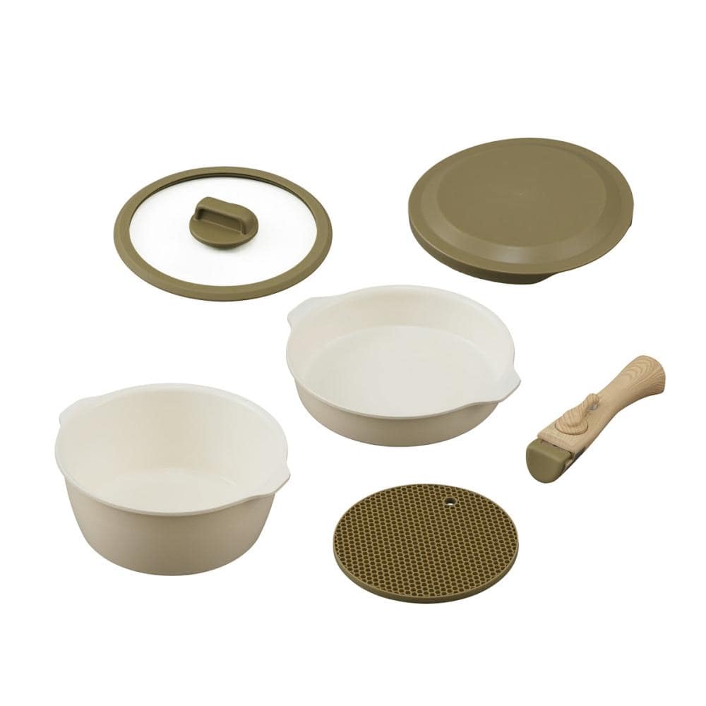 アイリスオーヤマ　お皿になるフライパン６点セット　ＤＰＡＮ－６Ｓ　アイボリー