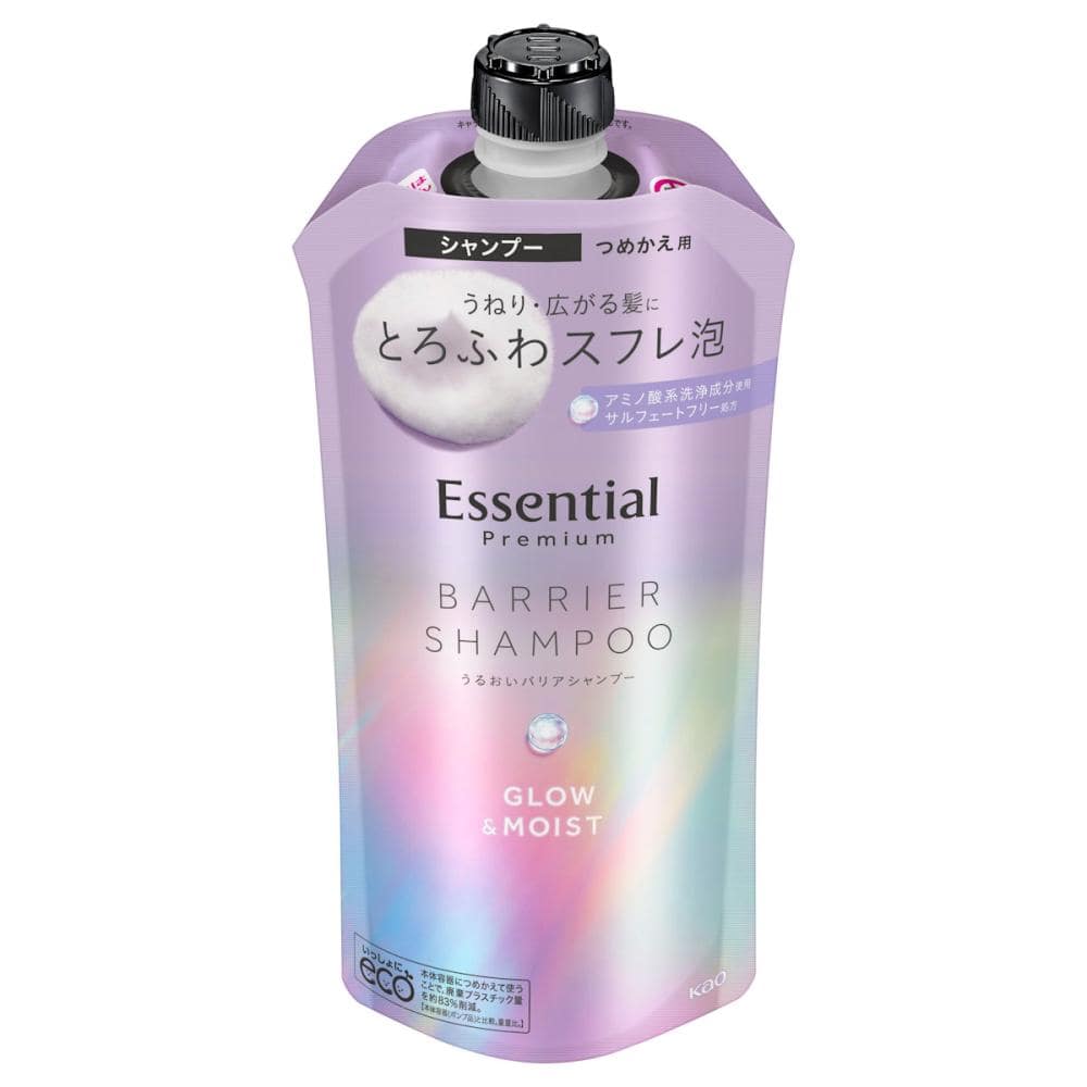 花王　エッセンシャル　プレミアム　うるおいバリアシャンプー　グロウ＆モイスト　詰め替え用　３４０ｍＬ