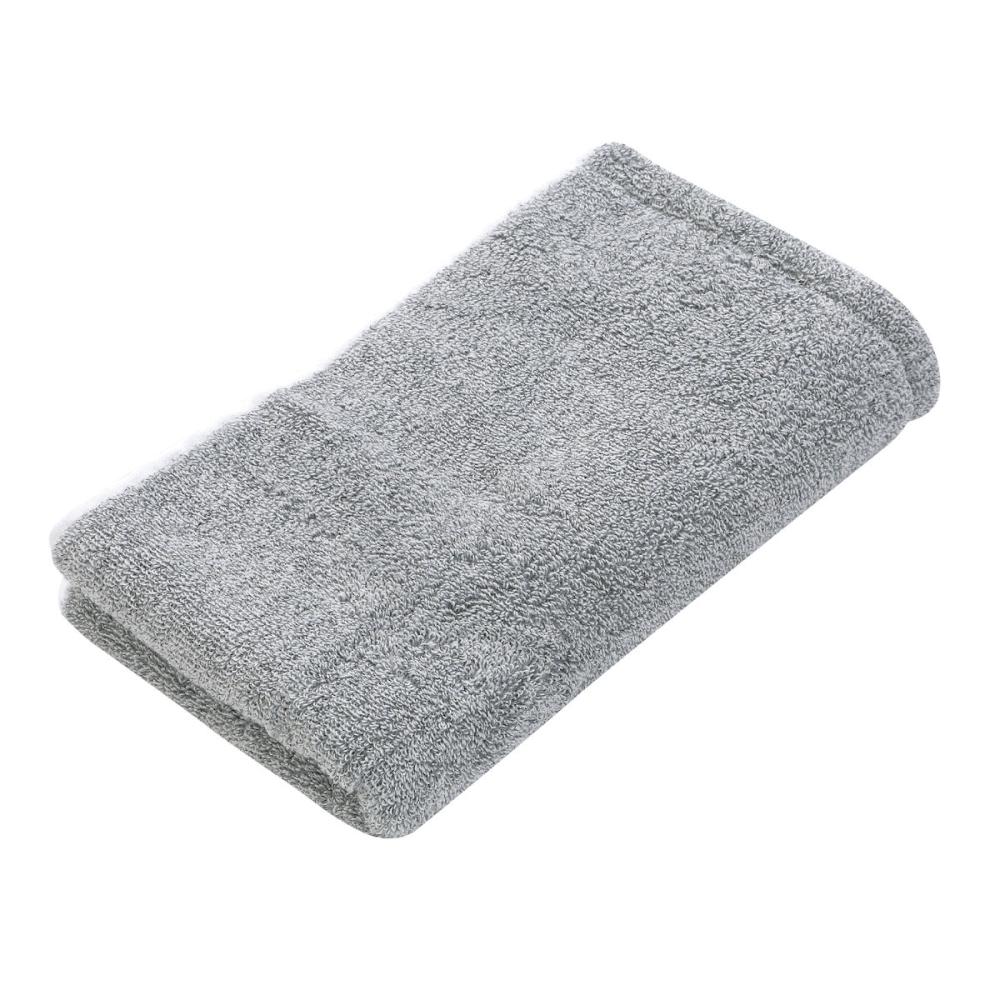 アテーナライフ　洗うとふっくら　抗菌防臭ミニバスタオル　３４×１１０ｃｍ　グレー