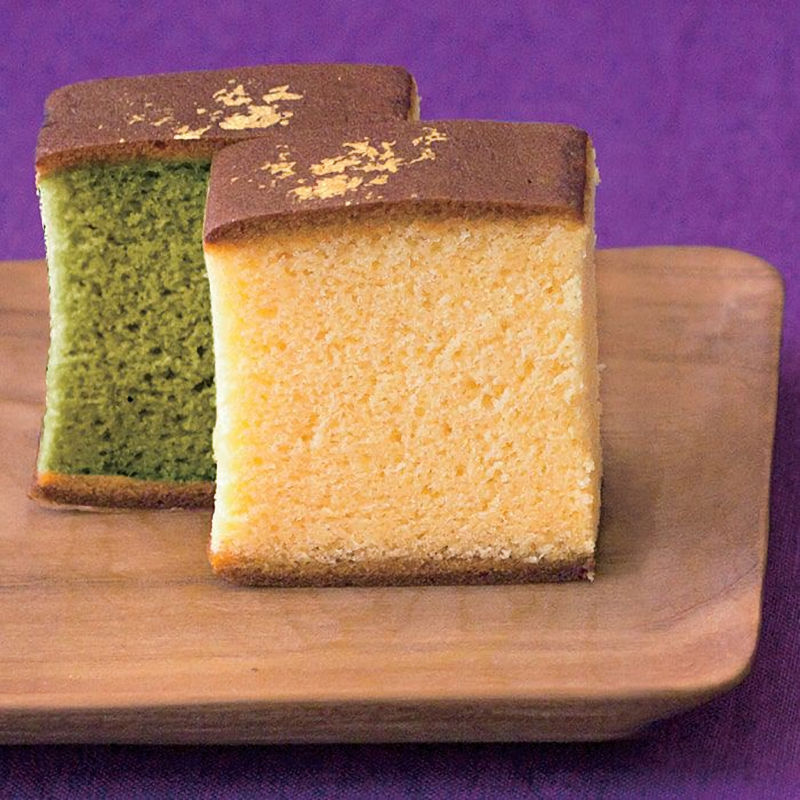 京・伏見　三源庵　抹茶金箔カステラ