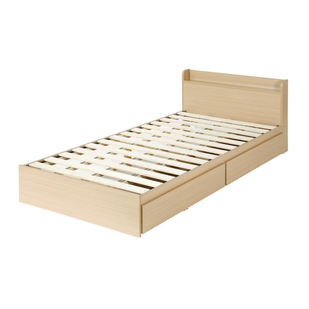 アテーナライフ　引出し付きすのこベッド　ナチュラル　シングル