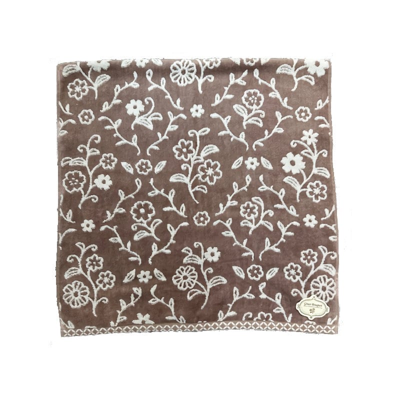 林　フェイスタオル　グレースブーケ　フラワー　モカ