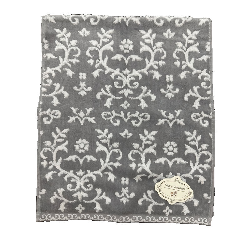林　バスタオル　グレースブーケ　アラベスク　グレー