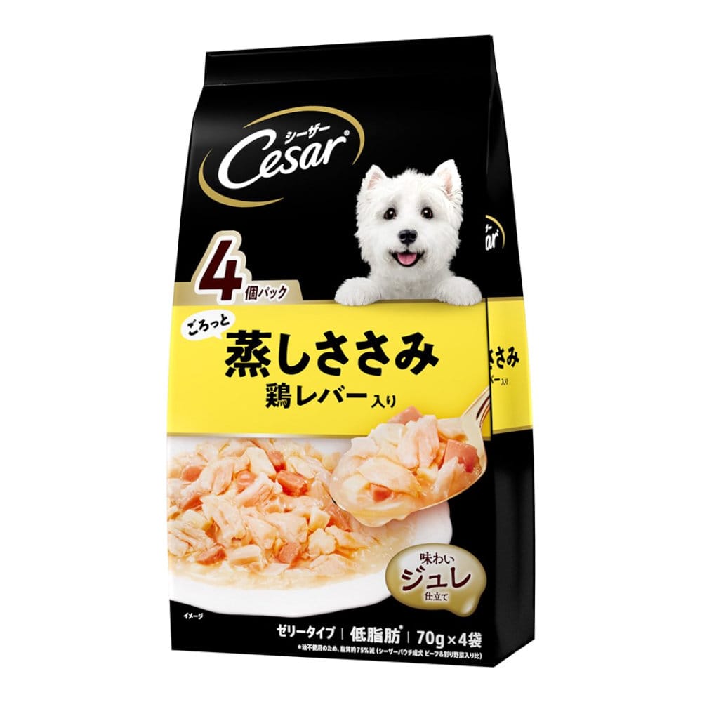 マースジャパン　シーザー　ごろっと蒸しささみ鶏レバー入り　７０ｇ×４個