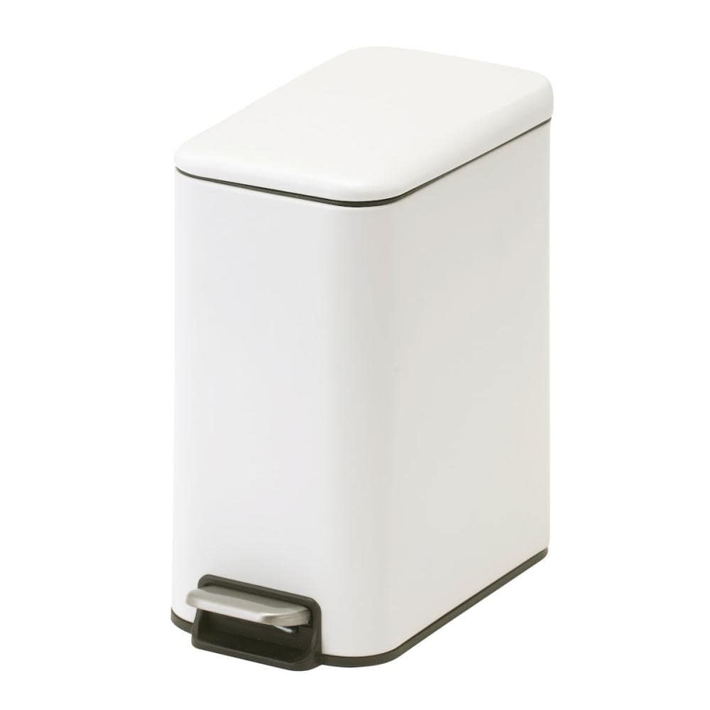 アテーナライフ　スリム型　静音　スチールペダルペール　５Ｌ　ホワイト