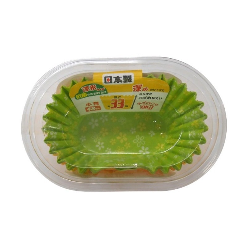 抗菌小花おかずカップ　深型小判　４８枚