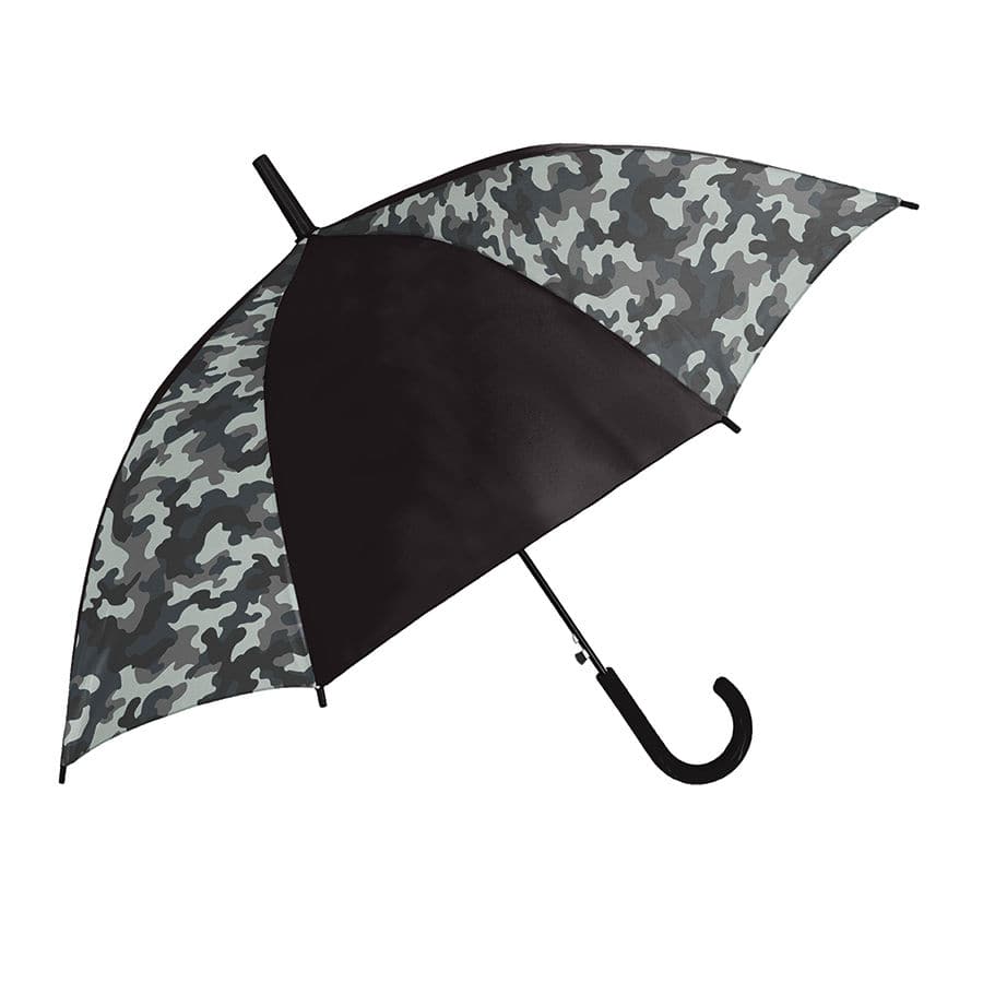 クラックス　ジャンプ傘　２コマコンビ迷彩　グレー　５５ｃｍ