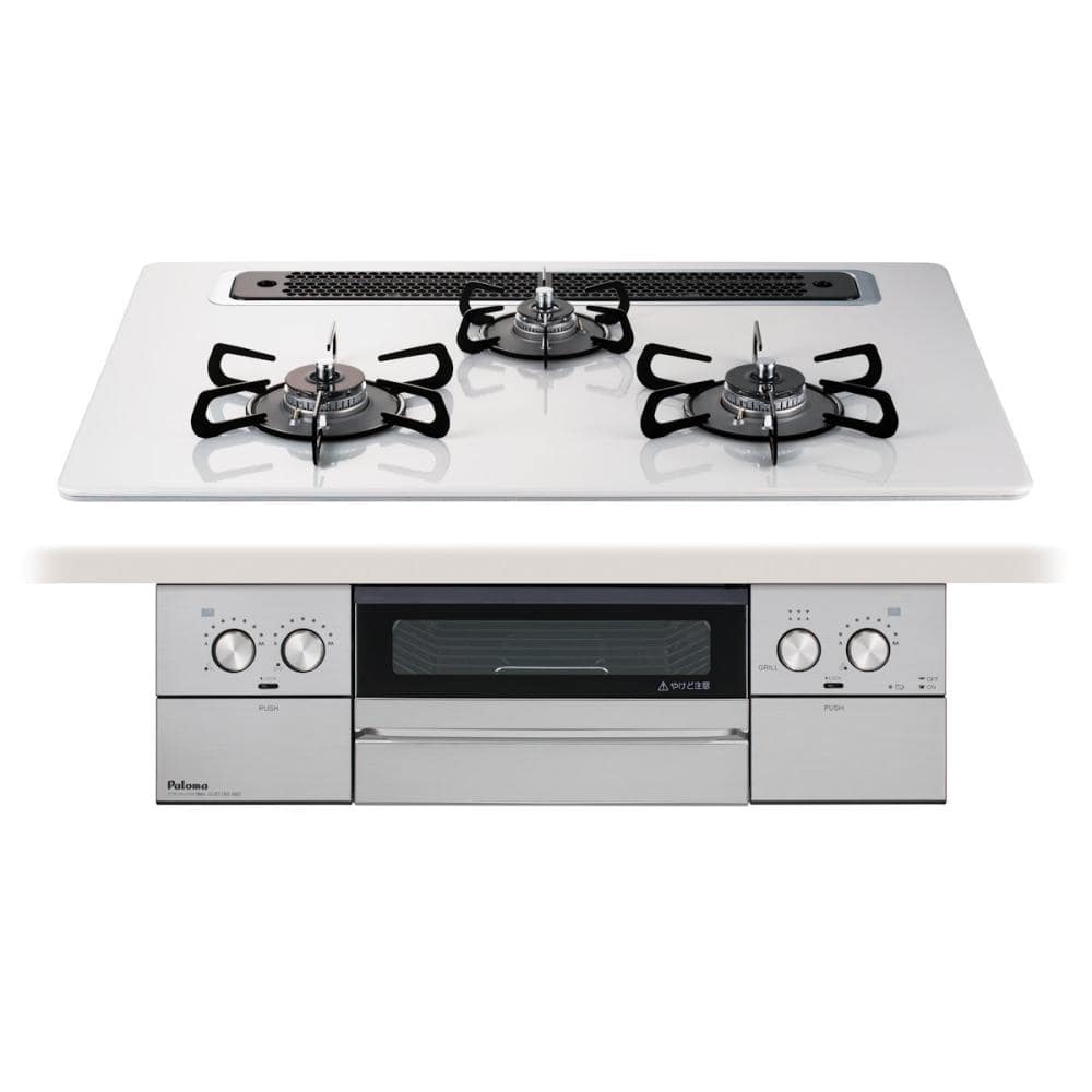 パロマ　ビルトインコンロ　ウィズナ　ハイパーガラスコートトップ　ＬＰガス用　ティアラシルバー　ＰＤ８２９ＷＳ７５ＣＶ