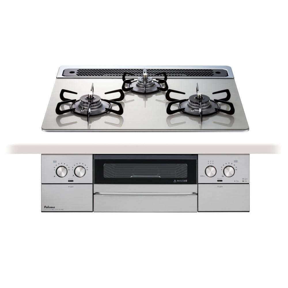 パロマ　ビルトインコンロ　ウィズナ　フレームレスガラストップ　都市ガス用　シャインシルバー　ＰＤ８２９ＷＳ６０ＧＨ
