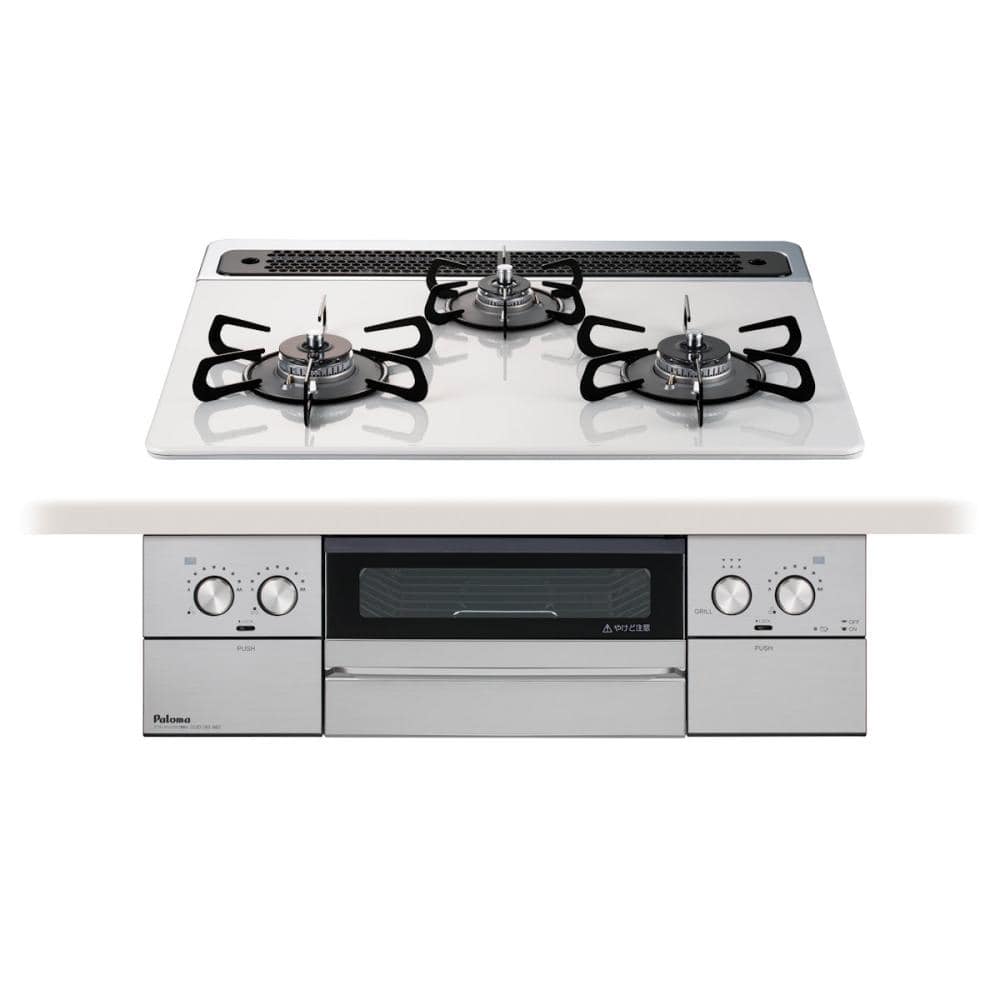 パロマ　ビルトインコンロ　ウィズナ　ハイパーガラスコートトップ　都市ガス用　ティアラシルバー　ＰＤ８２９ＷＳ６０ＣＶ