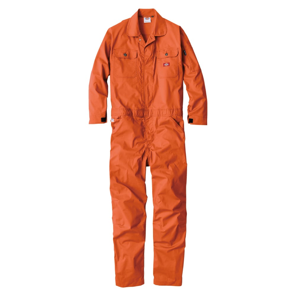 ディッキーズ　ストレッチＣＶＣ　長袖つなぎ　オレンジ　Ｌ　Ｄ７４６
