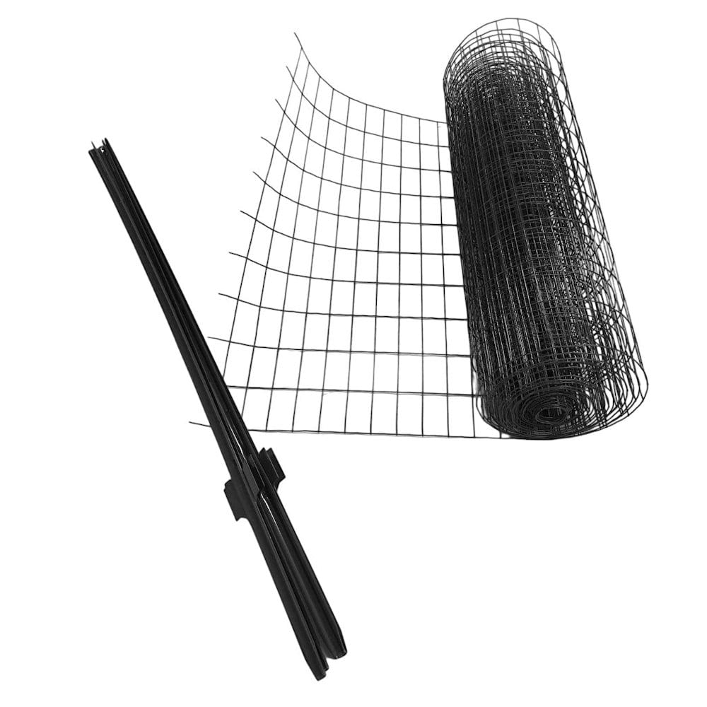 アニマルガードフェンスブラック１ｍ×２０ｍ　支柱１１本セット