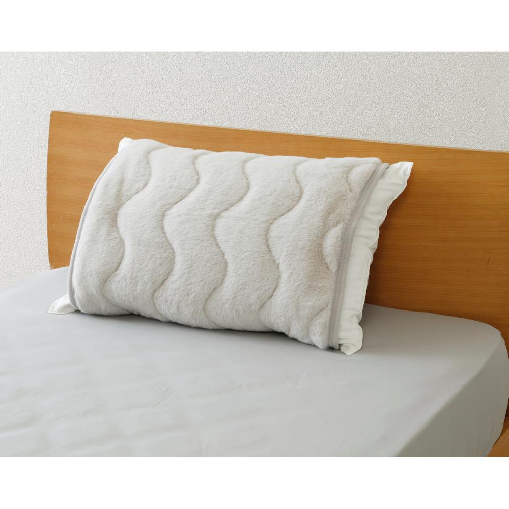 アテーナライフ　暖プラス　なめらかタッチ枕パッド　グレー　５５×５０ｃｍ