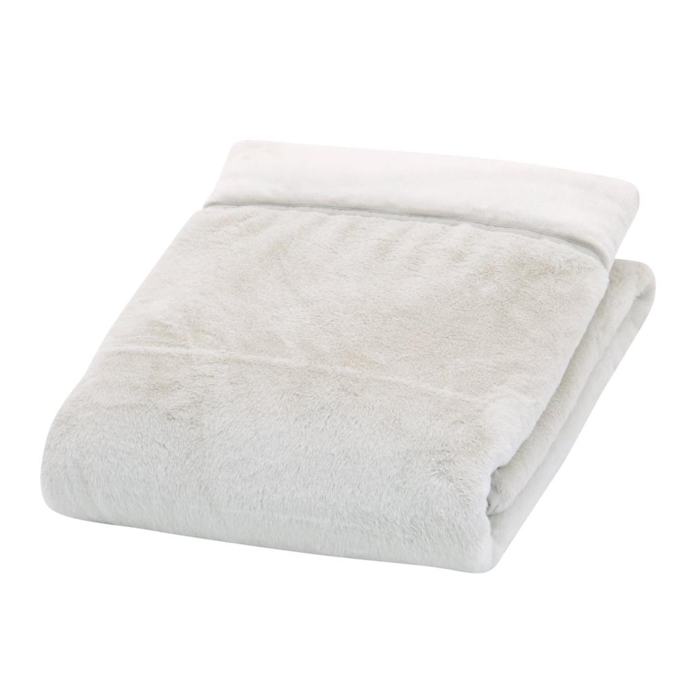 ２枚合わせ毛布　シングル　なめらかタッチ　暖プラス　グレー